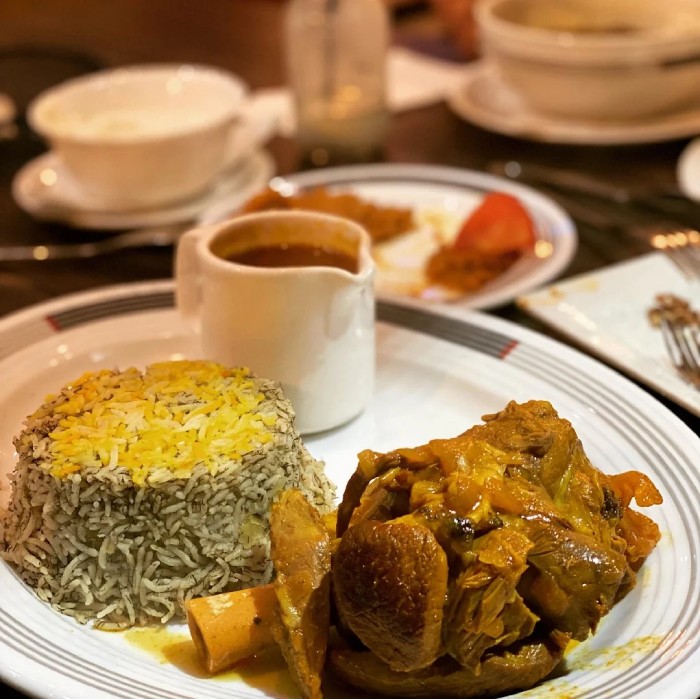 Sholeh Persian restaurant Glasgow baghali polo